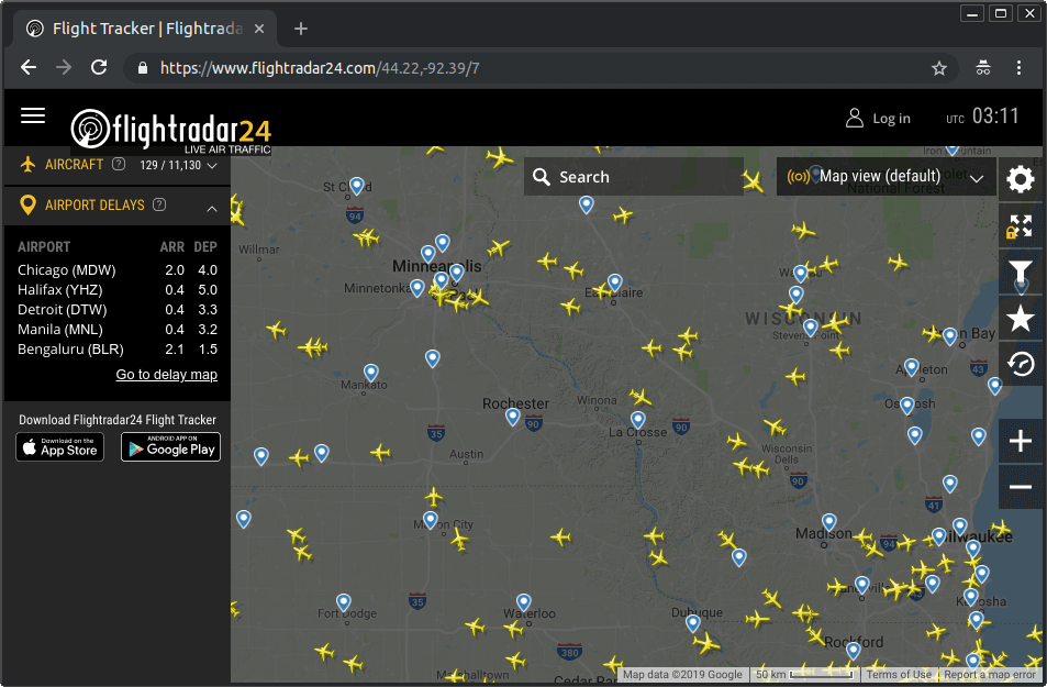 Flight radar showing planes flying near my house