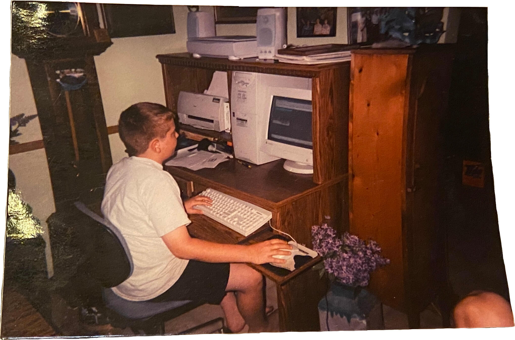 Young me at the old computer